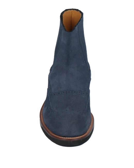 Testoni Blue Ankle Boots Soft Leather for men