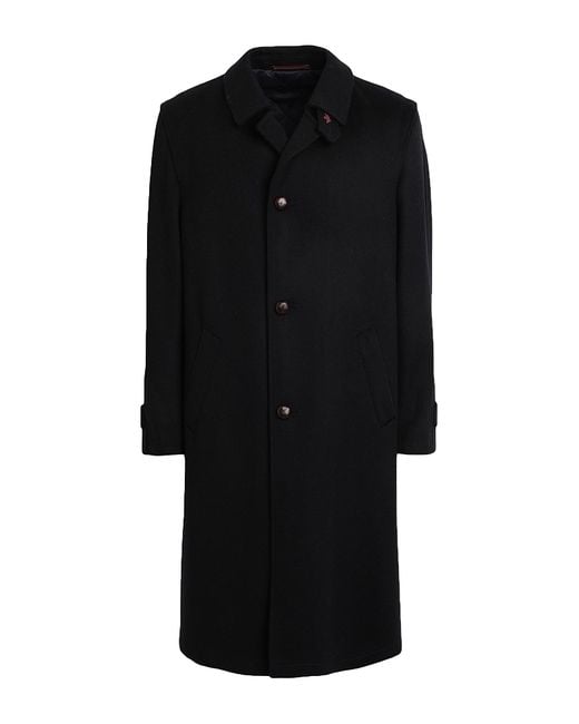 Steinbock Black Midnight Coat Virgin Wool, Alpaca Wool for men