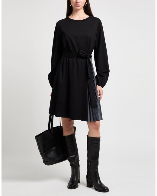 Weekend by Maxmara Black Mini Dress Lyocell, Polyamide, Elastane