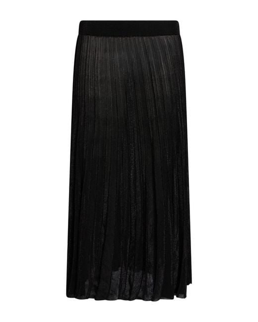 Gran Sasso Black Midi Skirt Viscose, Metal