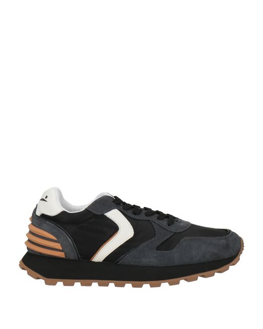 Voile Blanche Black Sneakers Leather, Textile Fibers for men