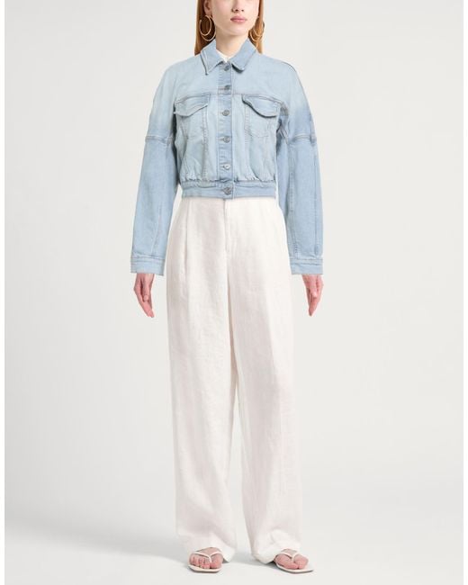 Ganni Blue Denim Outerwear Cotton, Elastane