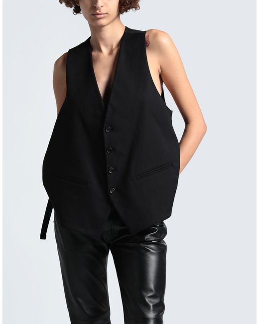 Ann Demeulemeester Black Tailored Vest Cotton, Elastane, Viscose