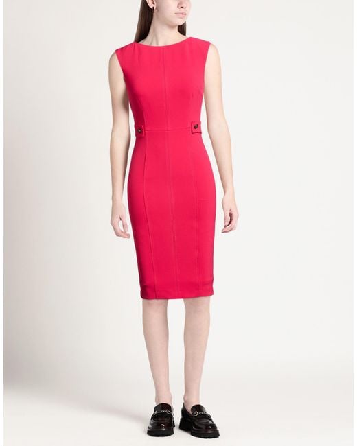 Nenette Pink Midi Dress Polyester, Elastane