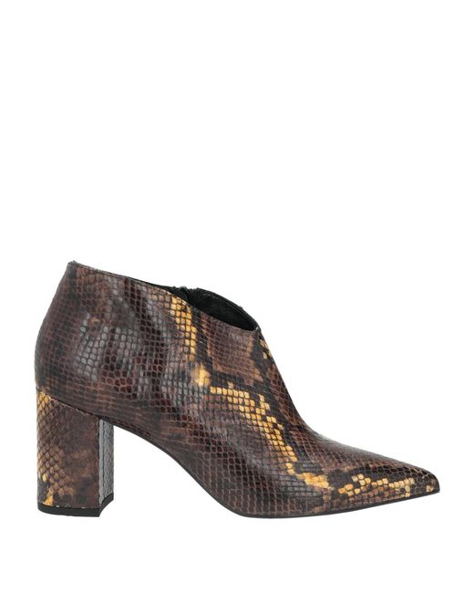 PAOLO MATTEI Brown Dark Ankle Boots Leather