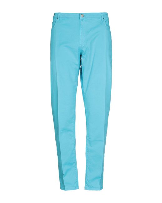 Pt05 Leather Casual Trouser in Turquoise (Blue) for Men - Lyst