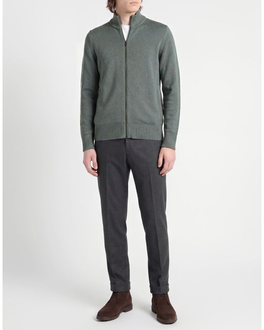Drumohr Gray Military Cardigan Merino Wool for men