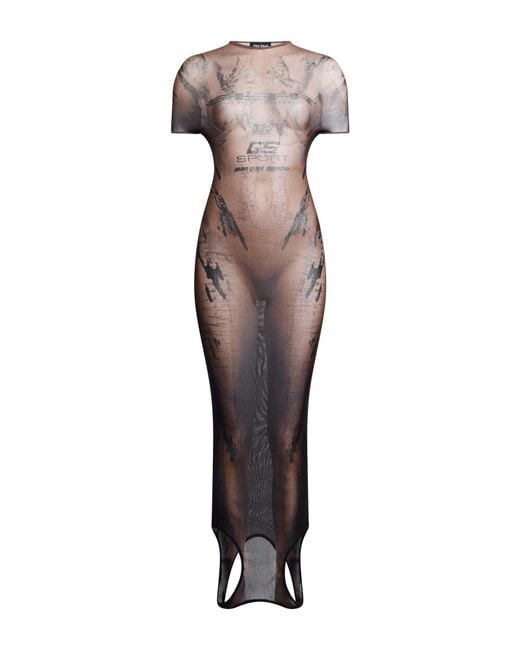 Jean Paul Gaultier Brown Maxi Dress Polyamide