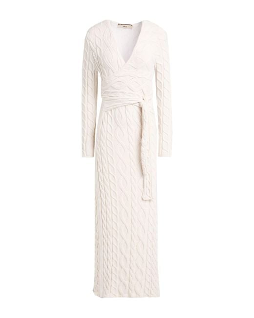Akep White Maxi Dress Viscose, Polyester, Polyamide