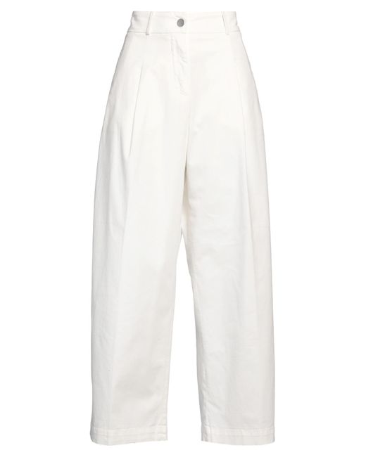 Fabiana Filippi White Pants Cotton, Elastane