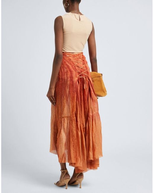 Masnada Orange Maxi Skirt