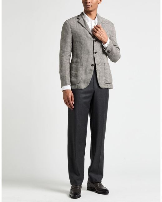Boglioli Gray Blazer Linen for men