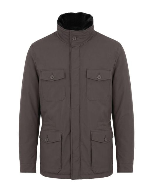 Herno Gray Coat Polyester for men