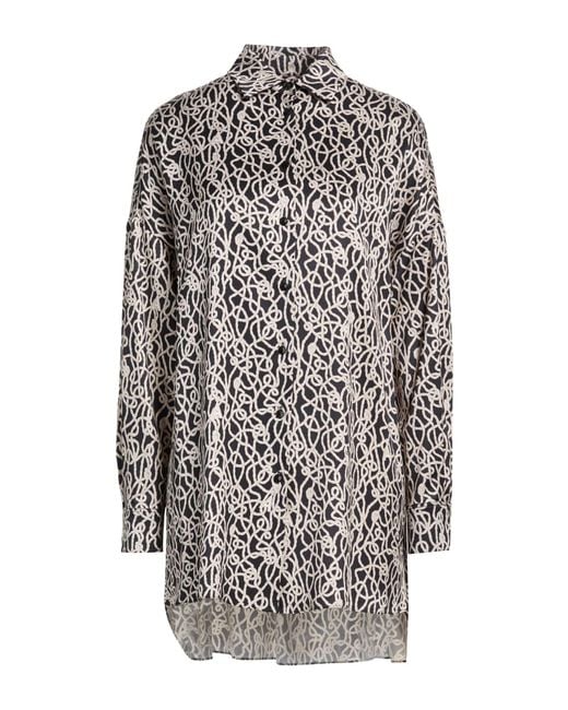 Agnona Gray Shirt Silk, Elastane