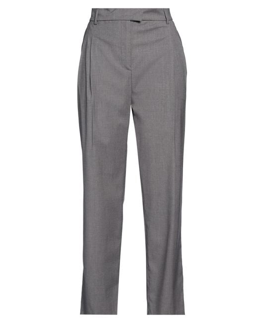 Messagerie Gray Pants Polyester, Wool, Viscose, Elastane