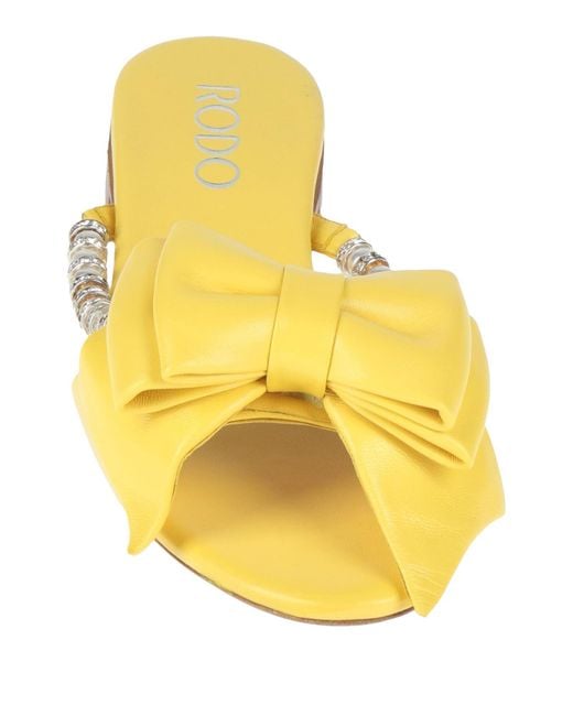 Rodo Yellow Sandals Textile Fibers