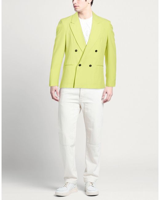 SARTORIA BRIZZI Yellow Blazer Polyester, Elastane for men