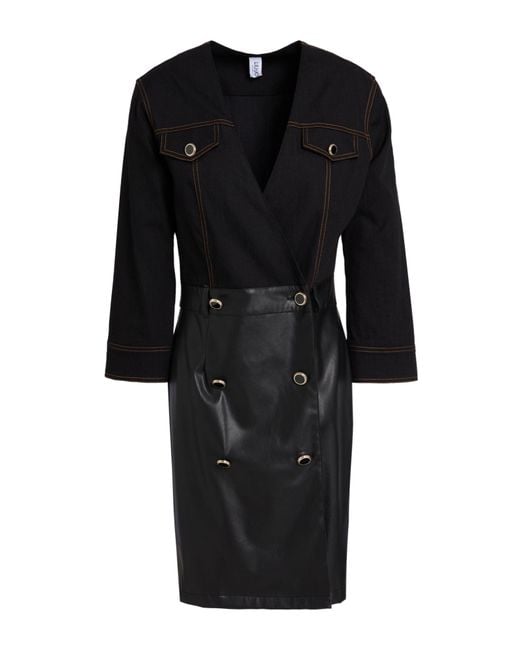 Liu Jo Black Mini Dress Cotton, Elastane, Polyester, Polyurethane