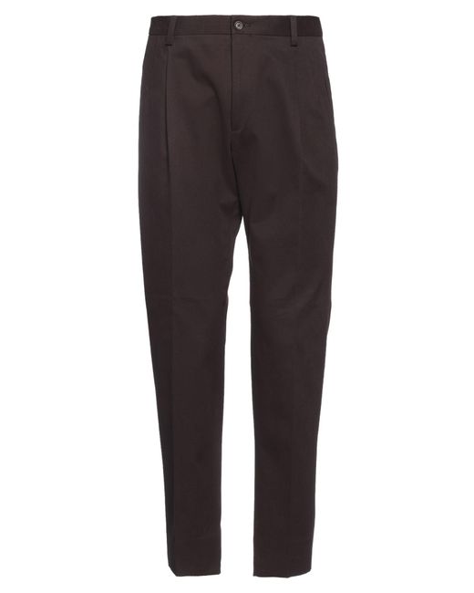Dolce & Gabbana Brown Dark Pants Cotton, Elastane for men