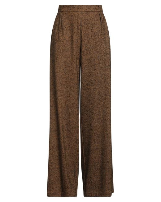 Niu Brown Pants Wool, Viscose, Polyester, Synthetic Fibers