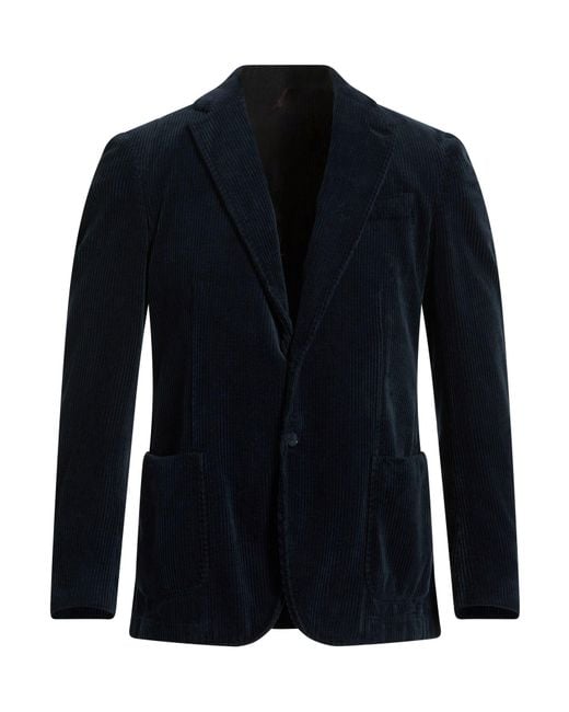Santaniello Blue Midnight Blazer Cotton for men