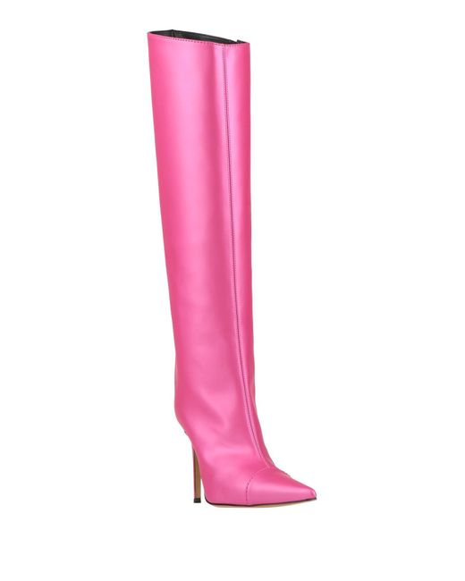 Alexandre Vauthier Pink Boot Textile Fibers