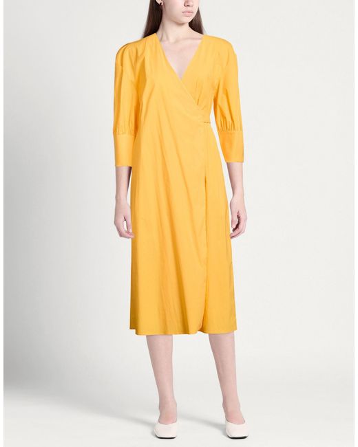 Le Sarte Pettegole Yellow Midi Dress