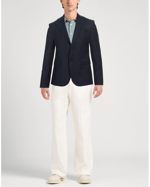 Brian Dales Blue Midnight Blazer Polyester, Wool, Lycra for men