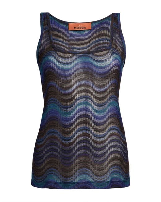 Missoni Blue Midnight Tank Top Viscose