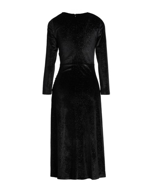 Sandro Black Midi Dress Polyester, Elastane