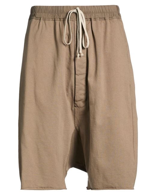Rick Owens Natural Khaki Shorts & Bermuda Shorts Cotton for men