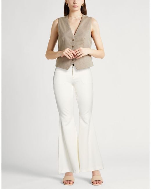 Liu Jo White Ivory Pants Polyester, Elastane