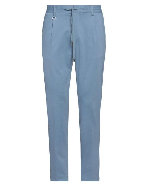 Paolo Pecora Blue Pants Viscose, Polyamide, Elastane for men