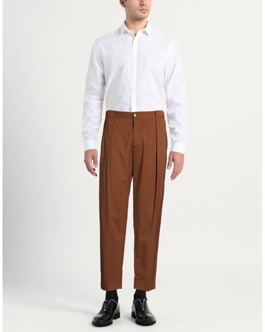 Briglia 1949 Brown Pants Virgin Wool, Polyester, Elastane for men