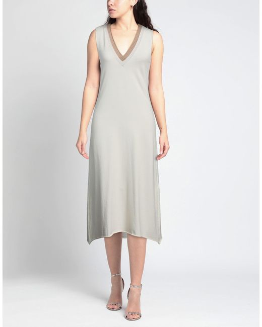 Akep White Midi Dress Ecovero Viscose, Polyester