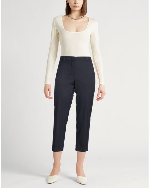 Peserico Blue Easy Pants Polyester, Viscose, Elastane