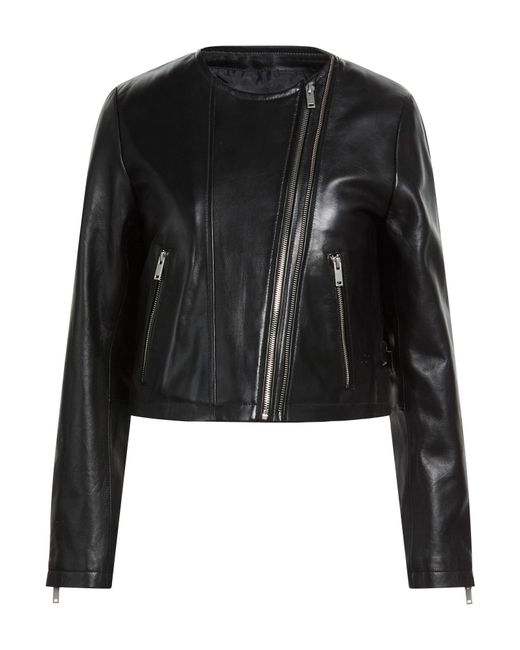 Bolongaro Trevor Black Bella Collarless Jacket Sheepskin
