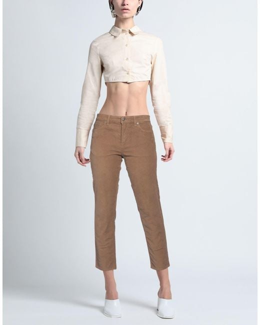 Department 5 Brown Camel Pants Cotton, Elastane