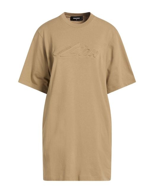 DSquared² Natural Sand Mini Dress Cotton