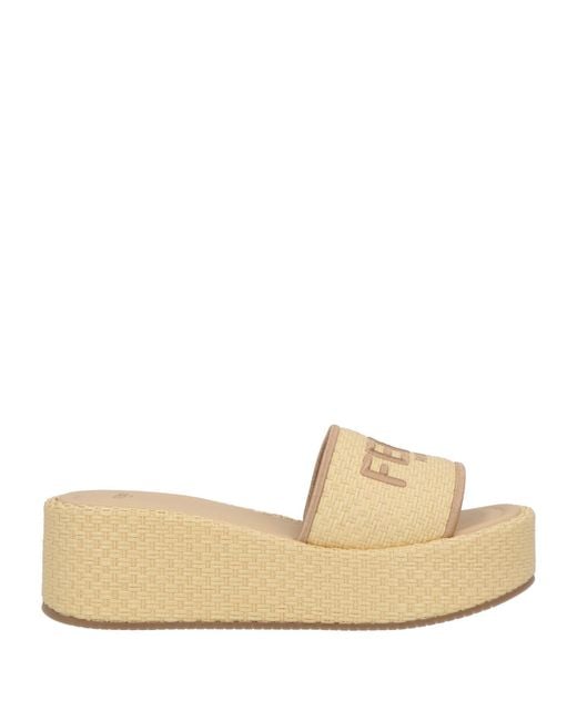 Fendi Sandals Natural Raffia