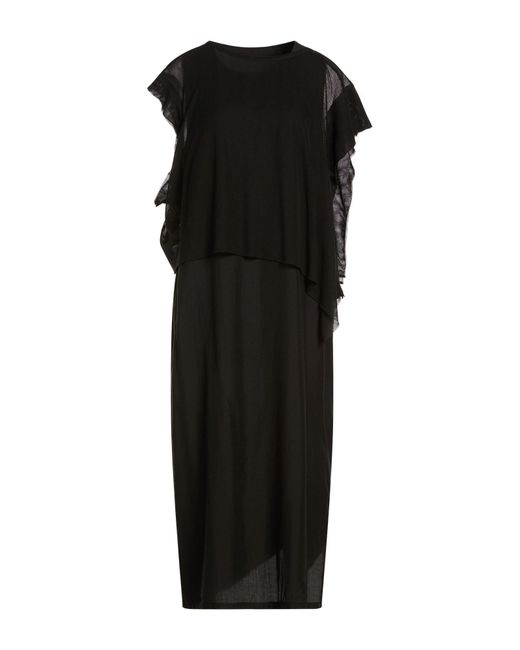 Y's Yohji Yamamoto Black Midi Dress Cupro