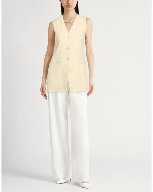 Peserico Natural Tailored Vest Viscose, Linen