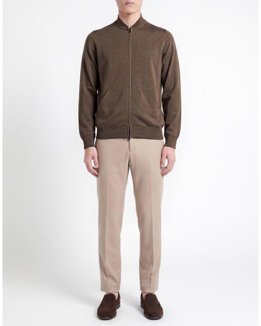 FILIPPO DE LAURENTIIS Brown Cardigan Cotton for men