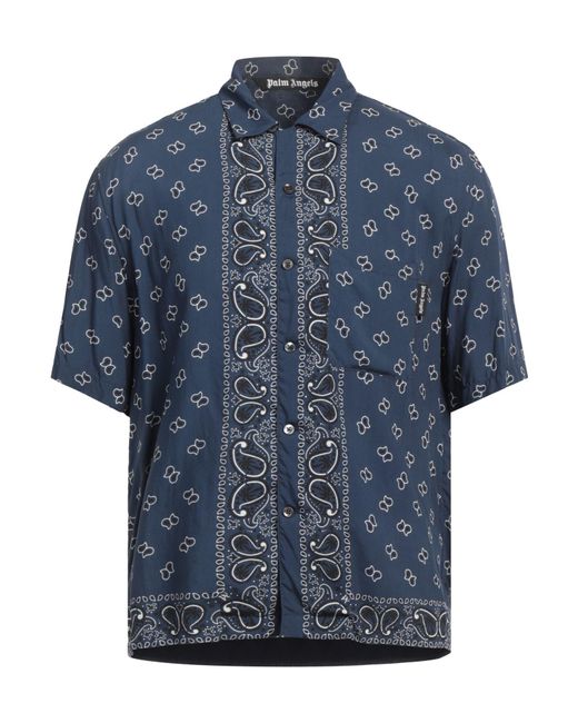 Palm Angels Blue Shirt for men