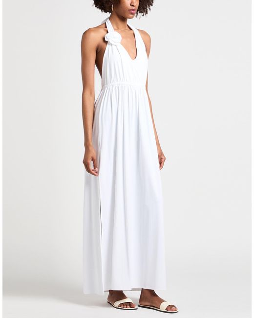 Fisico White Maxi Dress Polyamide, Elastane