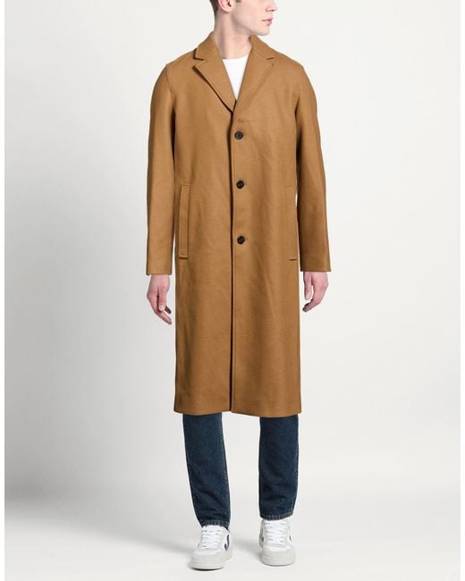 The Kooples Brown Camel Coat Wool, Polyamide for men