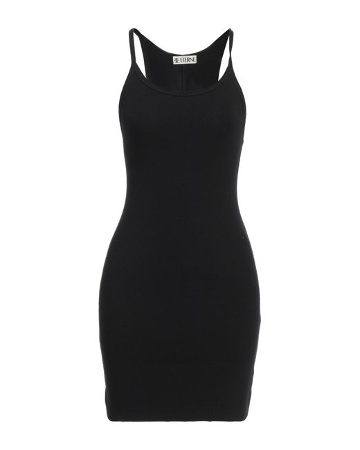 ÉTERNE Black Mini Dress Cotton, Modal, Elastane