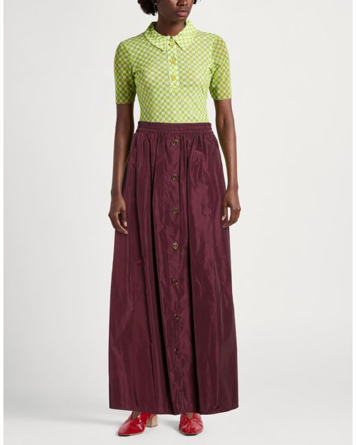 Twinset Red Maxi Skirt