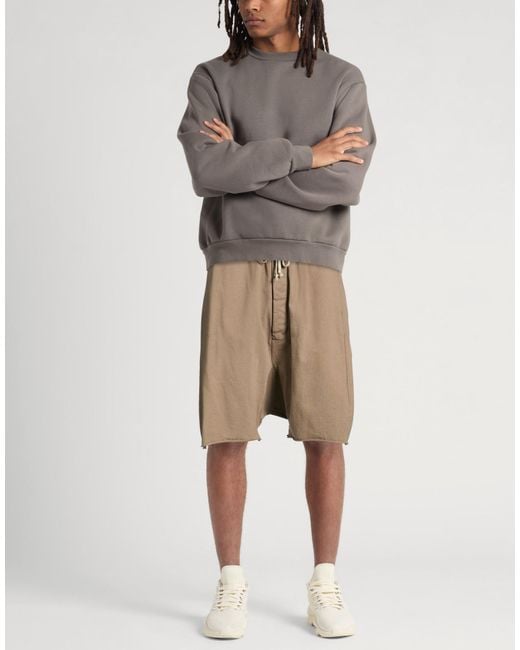 Rick Owens Natural Khaki Shorts & Bermuda Shorts Cotton for men