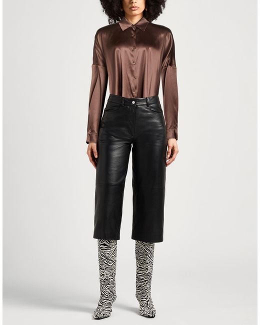 Dries Van Noten Brown Chocolate Shirt Silk, Elastane